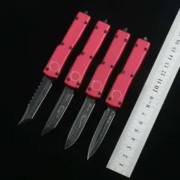 Kırmızı Micro X70 OTF Tech Bıçağı Hellhound Bıçakları D2 Blade6061-T6 Havacılık Alüminyum Alaşım Yemeği Mutfak