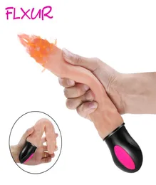 FLXUR Realistyczny miękki wibrator ogrzewania dildo dla kobiet elastyczny masaż pochwy gend g plot masturbacja masturbacja produkt seksu Y9345795