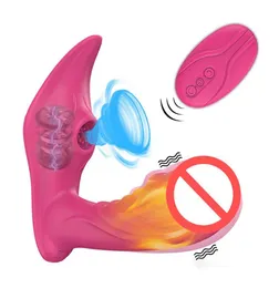 Bärbara trosor vibratorvärme suger dildo vibrator sexleksaker för kvinnor par g spot stimulator med fjärrkontroll2242403