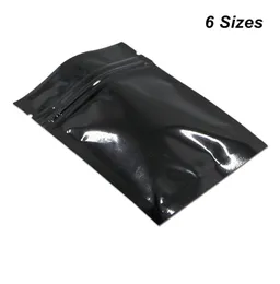 Siyah yeniden kapatılabilir alüminyum folyo fermuar gıda depolama paketi çantalar folyo mylar fermuar ısı contası kahve çayı toz torbası mylar baggie4582853