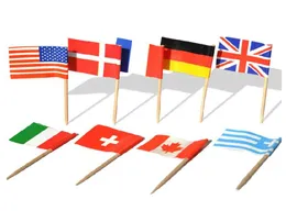 5000 Pieces Flag Picks 65cm 25 Countries for Choose Wooden Flag Toothpicks Disposable Party Sticks USA AU CA 5544218