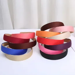 1.5cm/2cm Satin Hairbands Women Covered Adult Hair Band Kids 33Pcs Colored Ribbon Hairband Multicolor Girl Headwear Accessories 240110