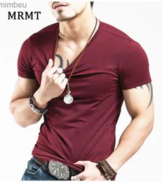 T-shirts hommes 2023 Mrmt Brand New V Col Hommes T-shirt À Manches Courtes Hommes T-shirt Demi-manche Lycra Coton Homme T-shirt Pour Homme Tshirt VêtementsL240110