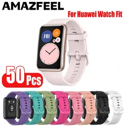 Huawei Watch Fit Bracelet Strap 실리콘 시계 밴드를위한 50 개 PC/팩 스트랩 Huawei Watch Fit Smart Watch Band Wrist Correa