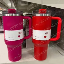 40oz Stainless Steel Tumbler 2.0 With LOGO Lid Straw Big Capacity Water Bottles and Cute Mug Cup with Gift Box Ceramic Water Couple Cups Coffee Cup