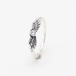 2024 Designer Pandoraring Dora's Band Rings S925 Silverprodukt Sparkling Fashion Light Luxury Angel Wings Ring