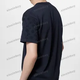 Xinxinbuy 2024 Men Designer Tee T Shirt ramię Jacquard Letters 1854 Kobiety Czarno-biały szary niebieski czerwony xs-3xl