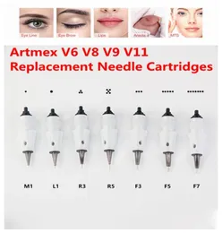 10st PMU Permanent Makeup Machine Replacement Needle Cartridge Tattoo Needles Tips FITS FÖR ARTMEX V9 V8 V6 V3 V11 DERMA PEN8065631
