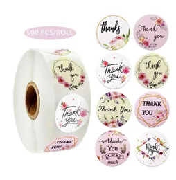 Floral Thank You Stickers Seal Label Sticker Wedding Accessory Tag Glass Bottle Envelope Business Box Gift Invitation Card Decor9081596