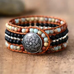 Armbanden High End manchetarmbanden Natuurstenen Onyx lederen wikkelarmband Exclusieve statement-armbanden met kralen Dropshipping