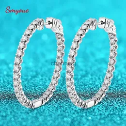 Stud Smyoue 18K Plated 1.74-6.5cttw All Moissanite Hoop Earrings for Women Lab Diamond Jewelry 925 Sterling Silver Earring GRA YQ240110