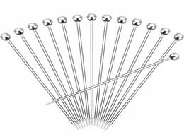 500pcs New Metal Fruit Stick Stainless Steel Cocktail Pick Tools Reusable Silver Cocktails Drink Picks 43 Inches 11cm kitchen Bar6300579