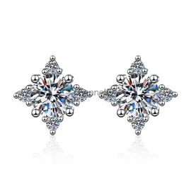 Stud ES0031 LEFEI Fashion Luxury Diamond-Set Classic Color D Moissanite Fine Star Earring for Women 925 Sterling Silver Party Jewelry YQ240110