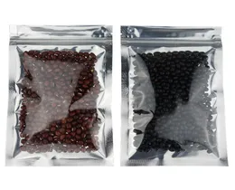 1624cm100pcs 반투명 도금 알루미늄 ziplock 가방 전면 명확한 지퍼가 재 밀봉 가능한 금속성 마일 르 포일 플라스틱 파우치 Min5161567