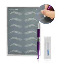 Permanent Makeup Set Eyebrow Tattoo Fake Skin kit Tattoo Needle with Microblading Pen for Tattoo Beginners3865511