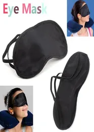 Maschera per gli occhi neri Ombra Copertura per il pisolino Maschere per benda per dormire Maschere da viaggio in poliestere morbido 4 strati HHA372941765