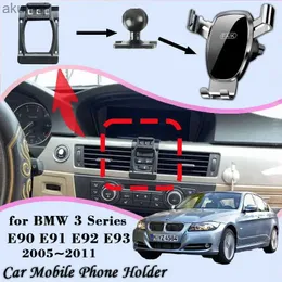 Mobiltelefoner Holder Holinger Mobiltelefoninnehavare för 3 Series E90 E91 E92 E93 2005 ~ 2011 Air Vent Clip Cell Stand Support Gravity Car Mount Accessories YQ240110