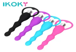 Ikoky Anal Beads Vibrator Prostate Massage Adult Products Men For Men For Men For Sex Toys Gay Silicone Anal Plug Sex Shop S10185963311
