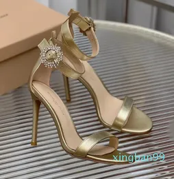 Gianvito Rossi Туфли на шпильке Модельные туфли на каблуке для женщин Летние дизайнерские сандалии с ремешком на ноге Обувь на каблуке с молнией сзади