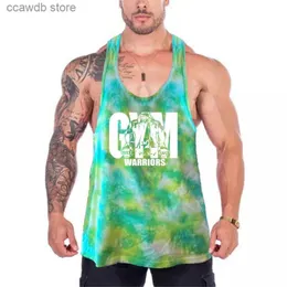 Regatas masculinas Camuflagem Mens Fitness Roupas Verão Malha Gym Stringer Tank Top Musculação Camisa Sem Mangas Treino Singlets Correndo Colete T240110