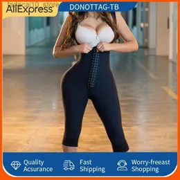 Bel karın şekillendirici fajas vücut shapewear kadınlar geniş omuz kayışları kasık fermuarlı bodysuit doğum sonrası kuşak bel skims corset q240110