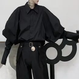 Camicie casual da uomo Camicia con maniche a sbuffo stile scuro Autunno Senza genere Moda Personalità giovanile Allentata Steampunk Retro Top a maniche lunghe