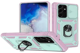 충격 방지 하이브리드 킥 스탠드 전화 케이스 슬라이드 카메라 렌즈 보호 TPU PC 3 in 1 for iPhone 13 Pro Max 12Promax 11promax S20FE M9893457