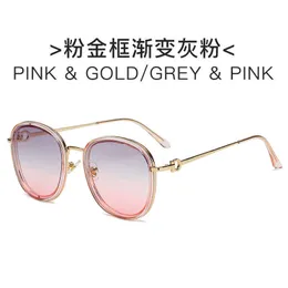 Lunettes de soleil de créateurs Nouvelles lunettes de soleil à monture ronde coréenne G Jiawang Lunettes de soleil pour femmes de mode rouge ins tendance lunettes anti-UV Q7WC