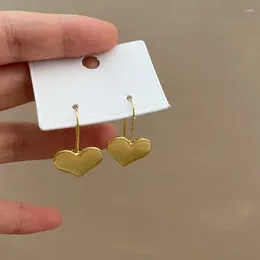 Dangle Earrings Korean Fashion Vintage Gold Silver Color Love Heart Copper合金
