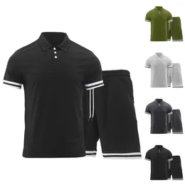 Tute da uomo Tuta da uomo 2 pezzi Set Tendenza estiva Sport Abito hawaiano T-shirt a maniche corte e pantaloncini Moda casual Abbigliamento uomo