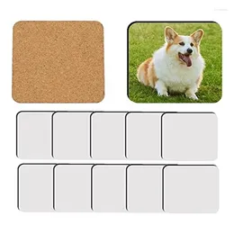 Tapetes de mesa 12 Pcs Sublimação Quadrado Em Branco MDF Cortiça Coasters Blanks Hardboard Bulk DIY