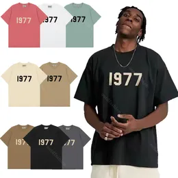 Tung bomull 1977 Kortärmad t-shirt-sommartid varumärke i Europa och USA: s High Street American Retro-par halvärmade toppar