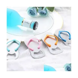 Openers 500Pcs Beach Flops Bottle Opener Corkscrew Cute Slippers Beer Bridal Shower Wedding Favors Drop Delivery Home Garden Kitchen Dhfwv