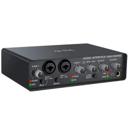 Teyun Q24 Universal Professional Audio Interface USB Karta dźwiękowa komputerowa Karta dźwiękowa z monitorem gitary elektrycznej na żywo na żywo 240110