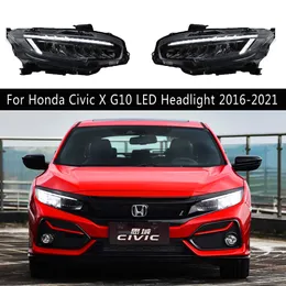 Para honda civic x g10 led conjunto de farol 16-21 drl luz de circulação diurna streamer sinal de volta acessórios do carro lâmpada dianteira peças de automóvel