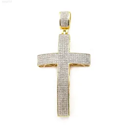 Custom Hiphop Jewelry Charms Filled Iced Out Cross Pendant 10K 14K 18k Gold With Diamond For Men Women