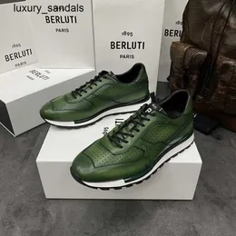 Berluti Herrenschuhe Playoff Ledersneaker Berlutibruti 2024 Verbesserte dritte Generation Fast Track Sport und Freizeit Rj