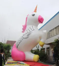 Attraktives 345 m großes aufblasbares Einhorn-Maskottchen-Modell im Freien, riesiges luftgeblasenes Tier für Werbung, hergestellt in China9207834