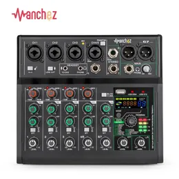 Manchez G7 Mini 7 Channel Sound Card Mixer USB Console DJ Karaoke Professional Professional Professional Recording 48V Live Broadcast 240110