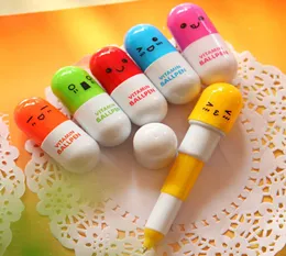 Creative Retractable Ball point pen cartoon Telescopic face Capsule pills cute Ballpoint Pen for kids gift5239053