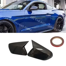 New Rearview Mirror Cover For Ford Mustang 2015-2023 GT350 GT550 W/O Turn Signal Light Side Wing Mirror Caps Case Car Accessories