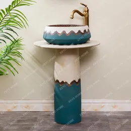 الحمام الحمام صنبور العمود السيراميك Washbasin شرفة قاعدة قاعدة الأسرة المتكاملة من طابق منصة.