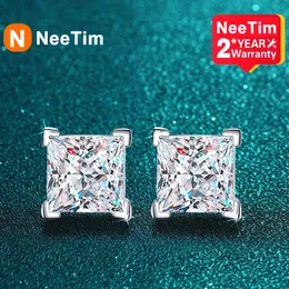 NeeTim 1ct D Farbe Stud Ohrringe Für Frauen Luxus Schmuck Original 925 Sterling Diamant Hochzeit Party Ohrring Geschenk 240109