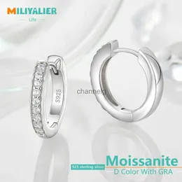 스터드 Miliyalier D 컬러 Moissanite 여자 웨딩 후프 이어링 925 스털링 슬리버 U 자 모양 패스 다이아몬드 테스트 VVS1 GRA 보석 YQ240110