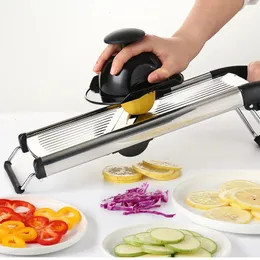 304 Profesjonalna instrukcja warzywna Profesjonalna Slicer warzywna Regulowana noża Wąska warzywa z ostrzami narzędzia do gotowania kuchennego 240110