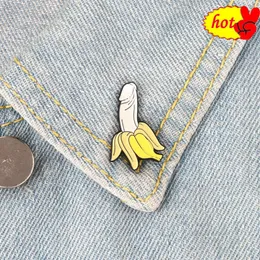 Spoof bananas Brooches for Women Men Wear Hat Glasses Sitting Small Pet Animal Party Casual Brooch Pin Gifts High Quality