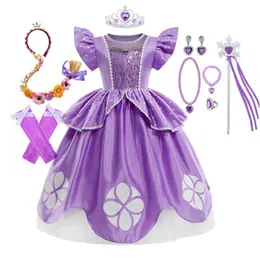 Sofia Costume Den första klänningen för flickor Princess Costumes Children Princess Dress Birthday Party Sophia Kids Prom Dresses 240109