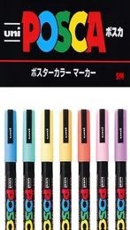 7pcs Soft Series UNI POSCA Marker Pen PC5M Set POP poster Advertising pen Paint pen Comic Painting Round head water Art Marker 203658238