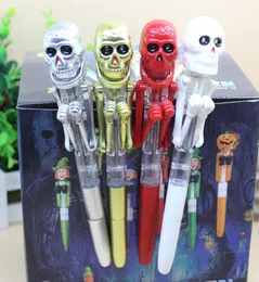 Creative Novelty Skull toy 1pcs Cartoon ballpoint pen Mischief ballpoint pen Halloween party supplies Stationery for Kids8123222