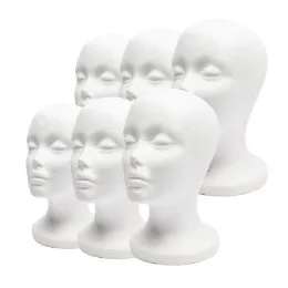 Partihandel kvinnlig vit styrofoam skum mannequin manikin display skum mannequin huvudmodell hatt peruk display stativ rack